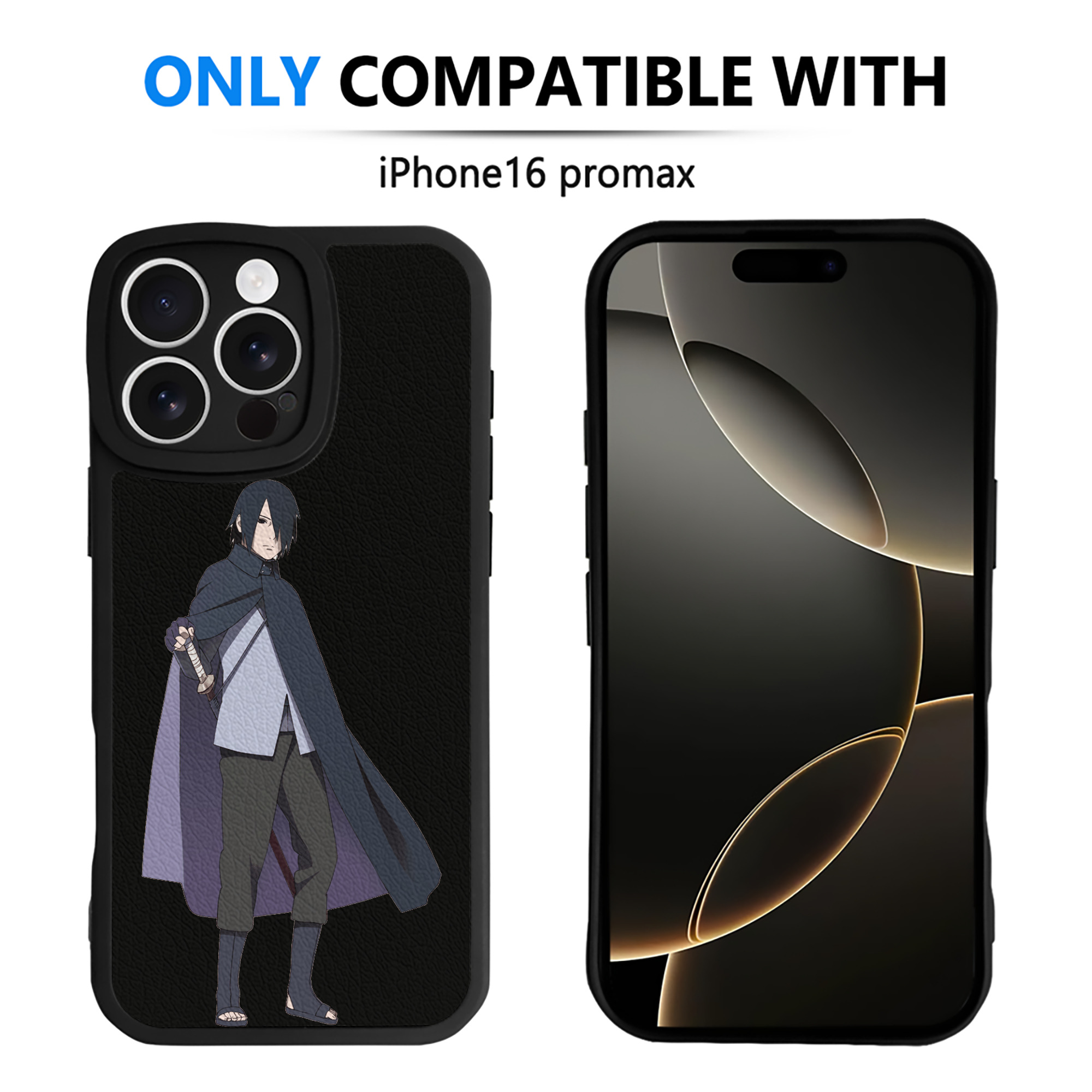 （画像用） NARUTO -ナルト- うちは サスケ Uchiha Sasuke 【iPhone 16シリーズ対応】シリコンスマホケース（レザー調） 材質：シリコン